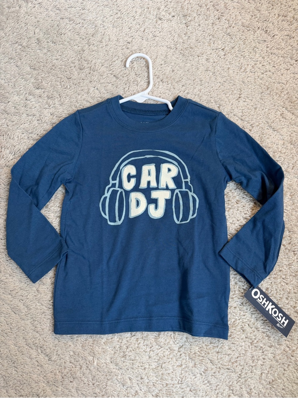 Toddler Boys “Car DJ” Long Sleeve Shirt - Blue